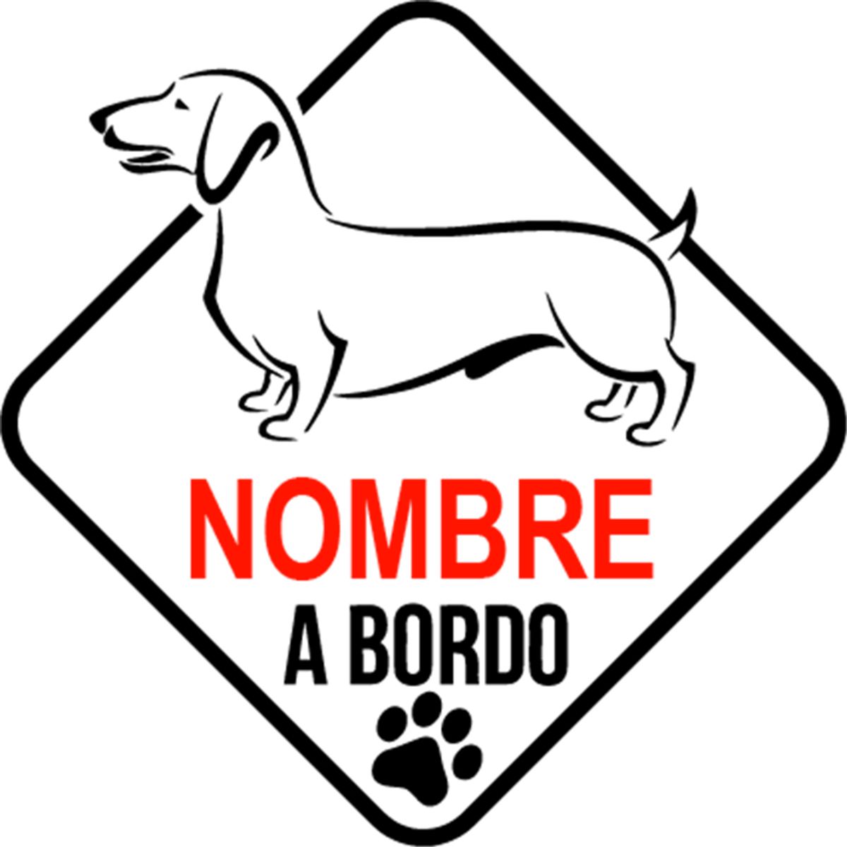 GENERICO - Sticker Personalizado Mascota A Bordo Auto Camioneta Suv
