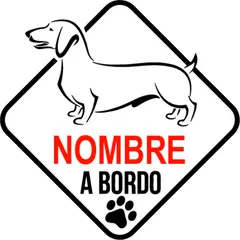 GENERICO - Sticker Personalizado Mascota A Bordo Auto Camioneta Suv