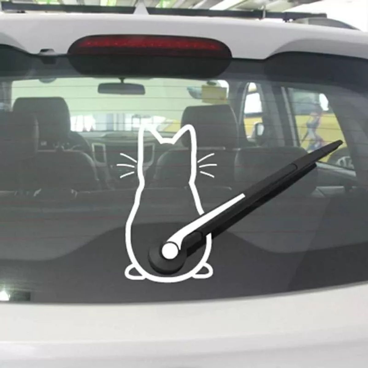 GENERICO - Sticker Parabrisa Trasero Gato Perro Moviendo Cola Auto Suv