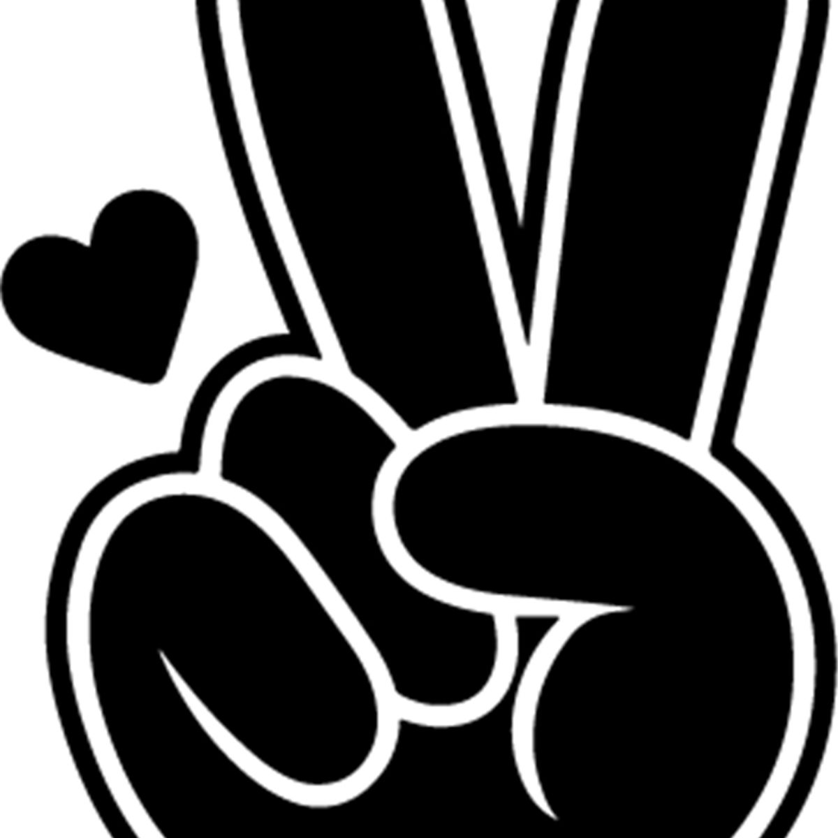 GENERICO - Sticker Hand Peace Sign Señal V Simbolo Paz Auto Camioneta