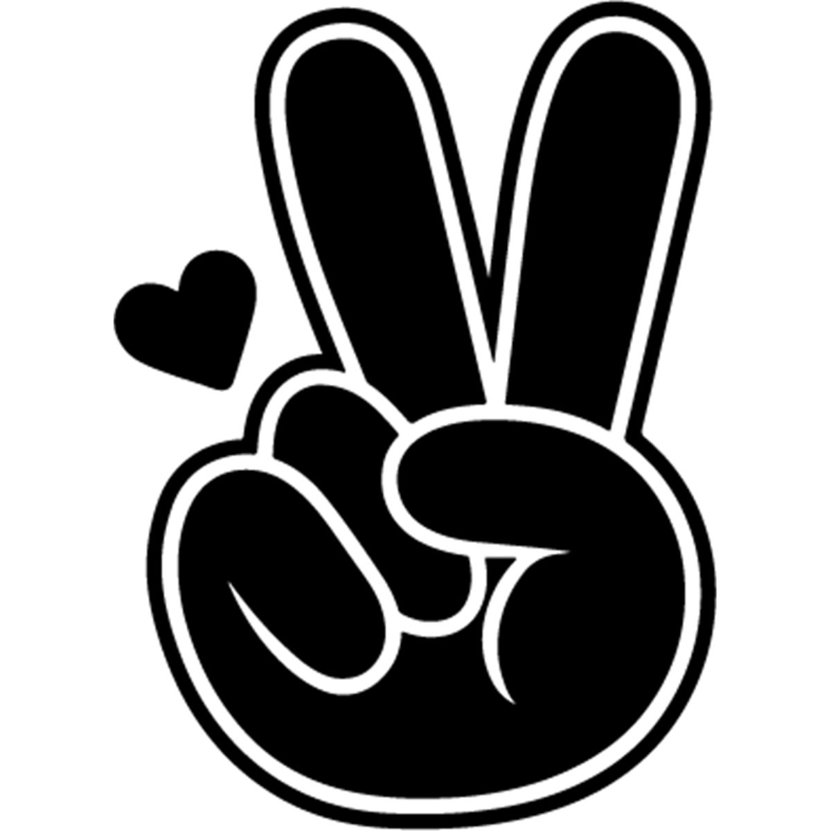 GENERICO - Sticker Hand Peace Sign Señal V Simbolo Paz Auto Camioneta