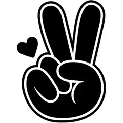 GENERICO - Sticker Hand Peace Sign Señal V Simbolo Paz Auto Camioneta