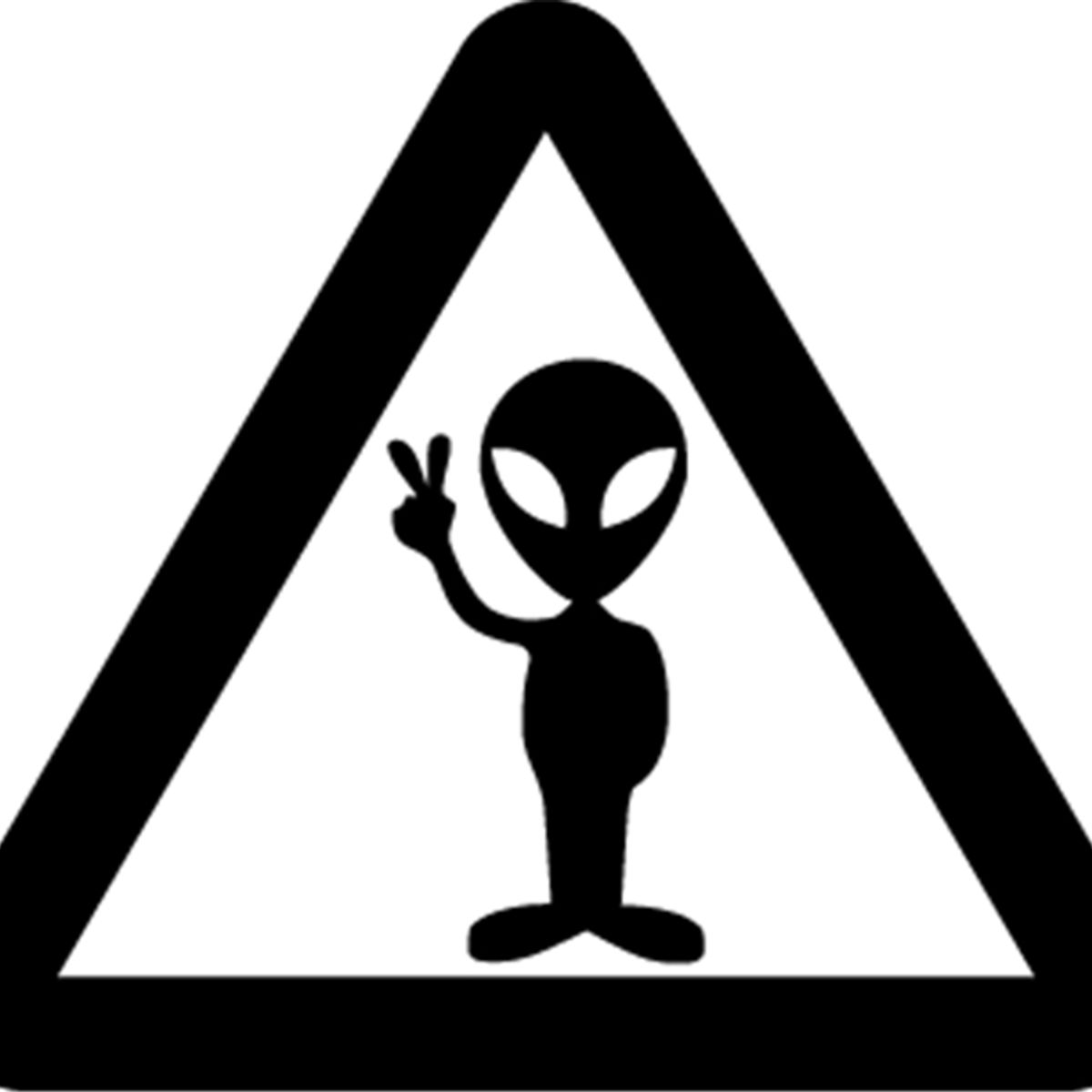 GENERICO - Sticker Alien Warning Advertencia Espacio Auto Camioneta