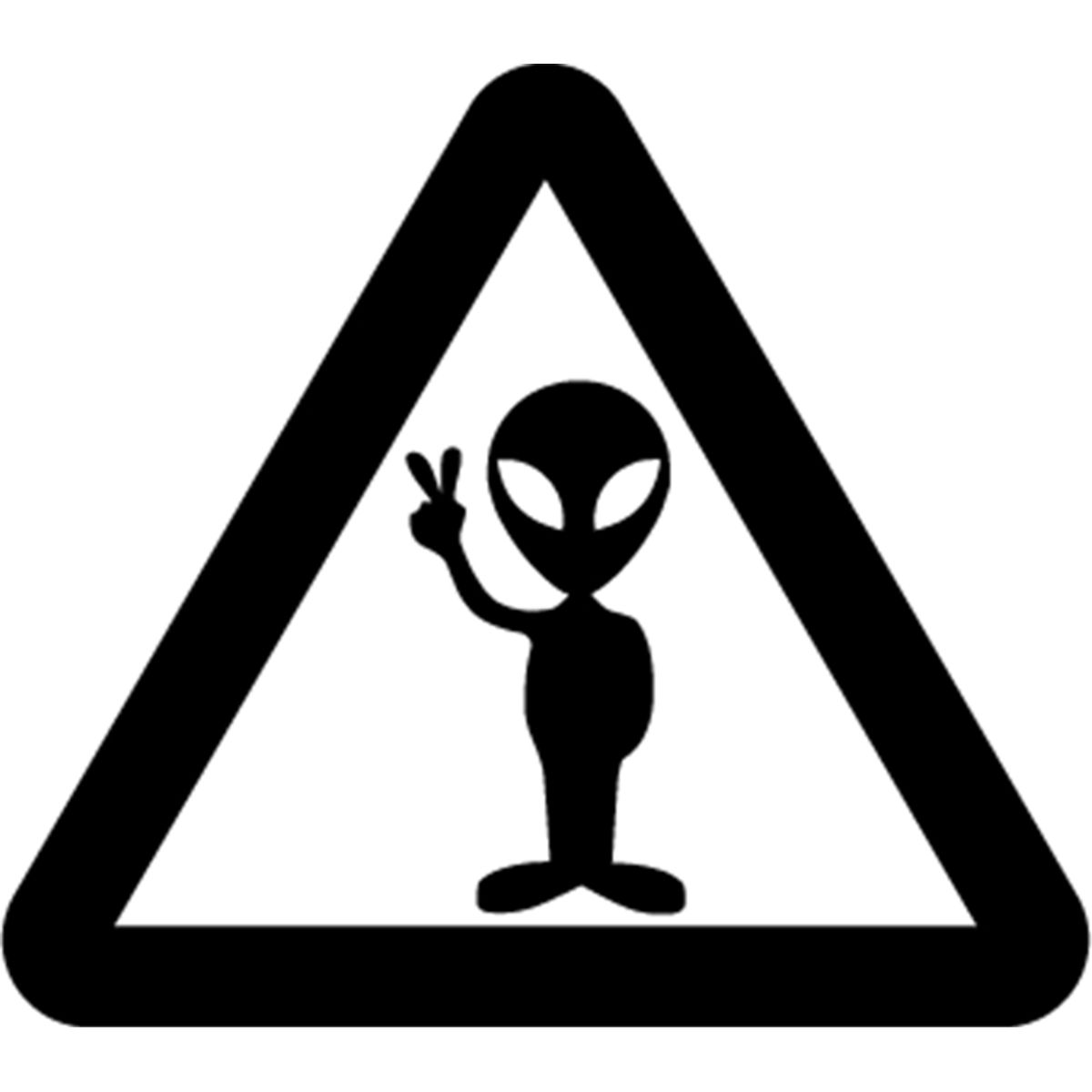 GENERICO - Sticker Alien Warning Advertencia Espacio Auto Camioneta