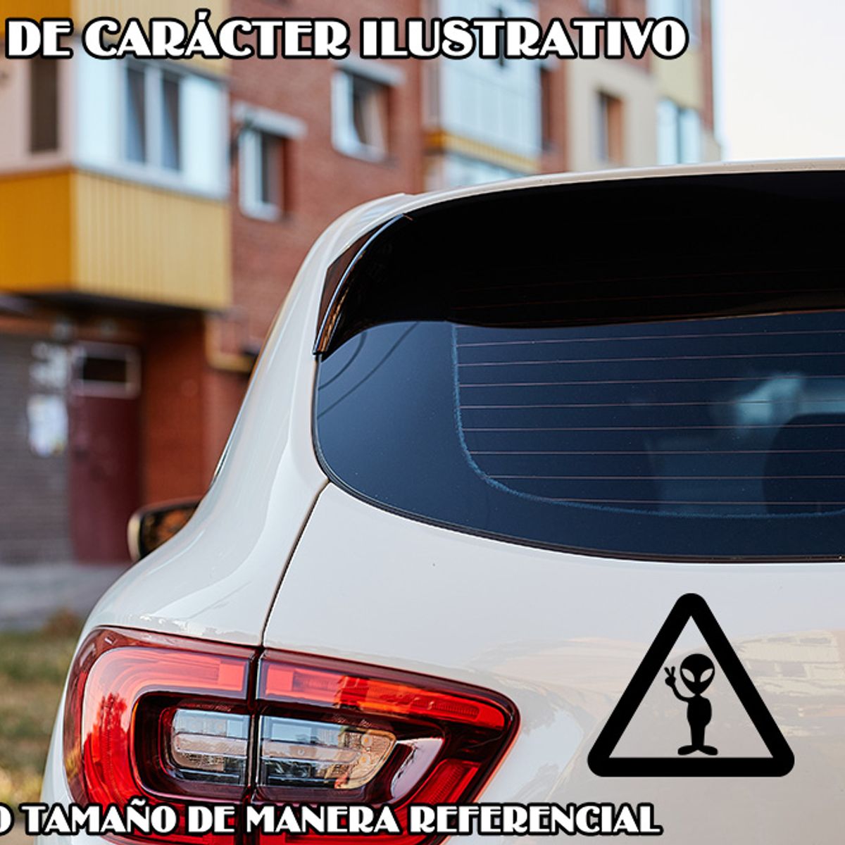 GENERICO - Sticker Alien Warning Advertencia Espacio Auto Camioneta