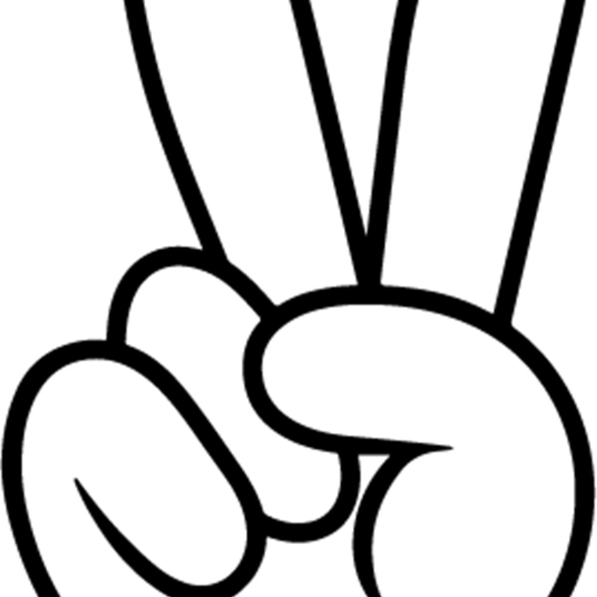 GENERICO - Sticker Hand Peace Sign Señal V Simbolo Paz Auto Camioneta