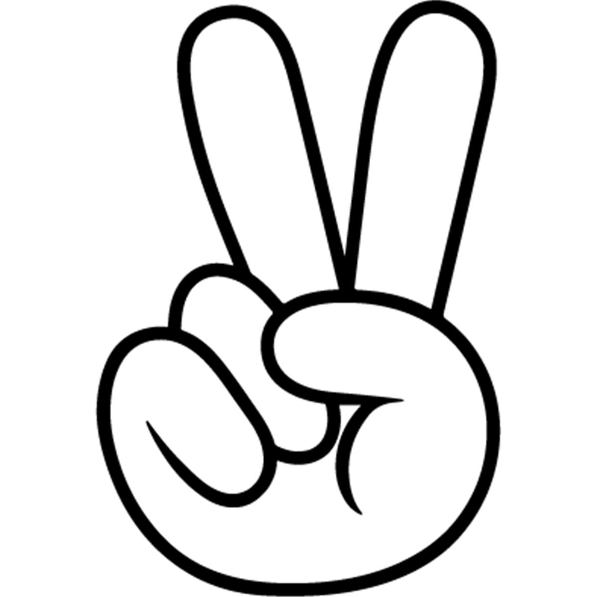 GENERICO - Sticker Hand Peace Sign Señal V Simbolo Paz Auto Camioneta