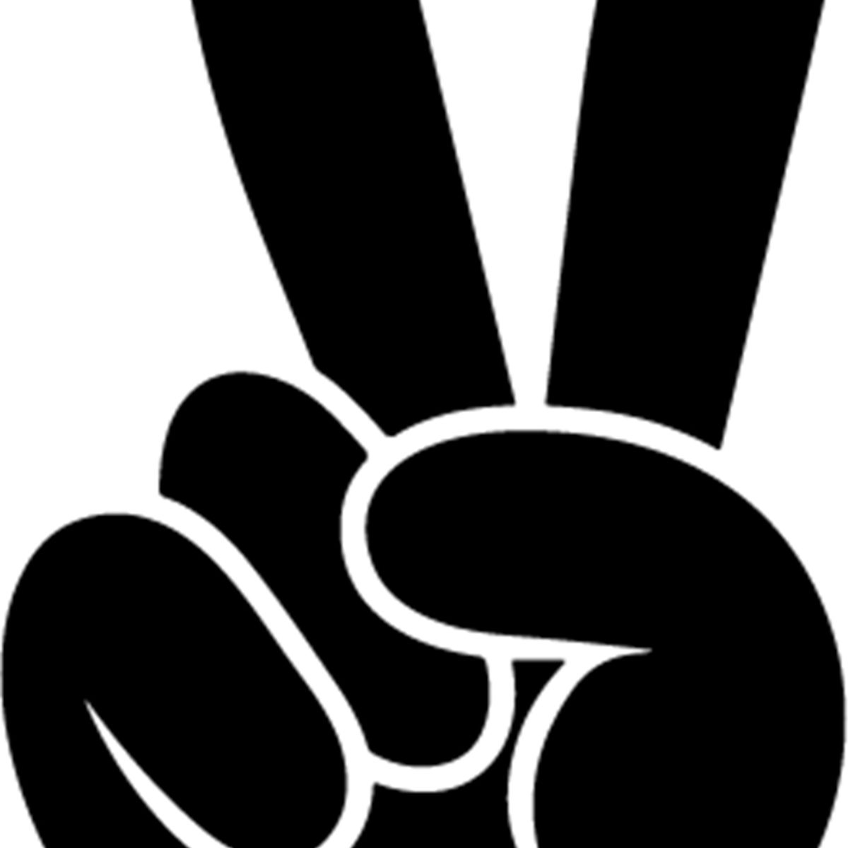 GENERICO - Sticker Hand Peace Sign Señal V Simbolo Paz Auto Camioneta