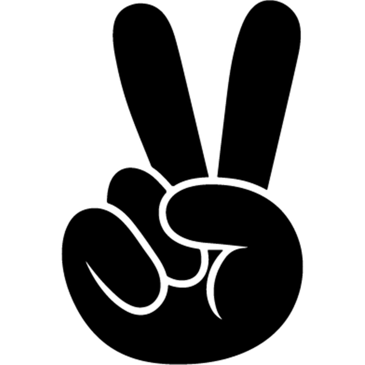 GENERICO - Sticker Hand Peace Sign Señal V Simbolo Paz Auto Camioneta