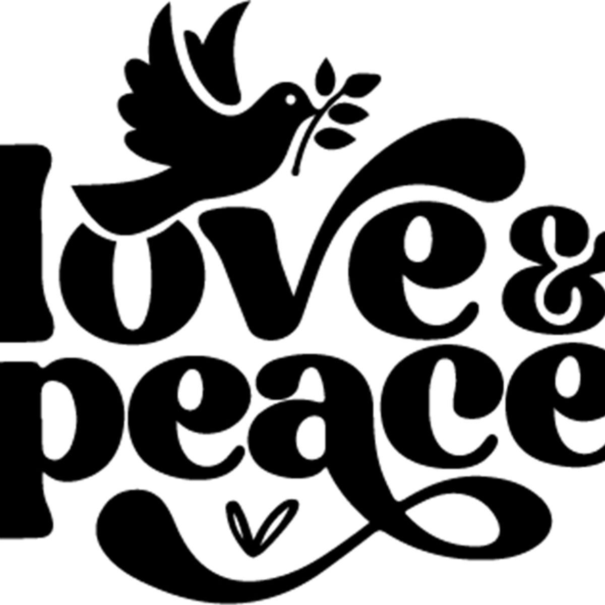 GENERICO - Sticker Love And Peace World Paloma Paz Auto Camioneta