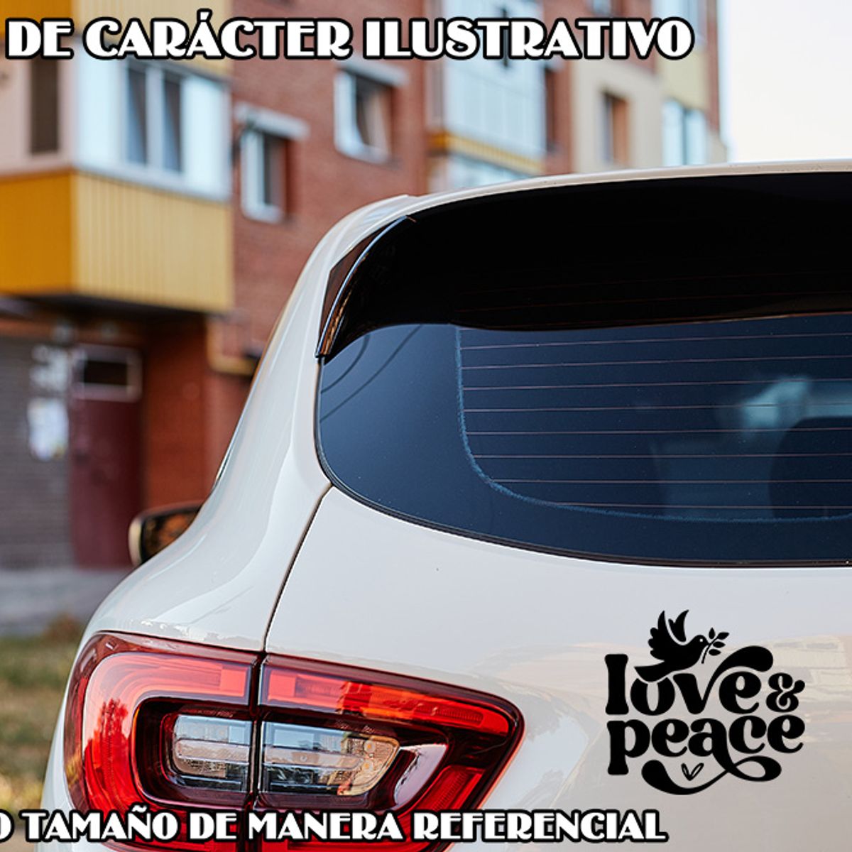 GENERICO - Sticker Love And Peace World Paloma Paz Auto Camioneta