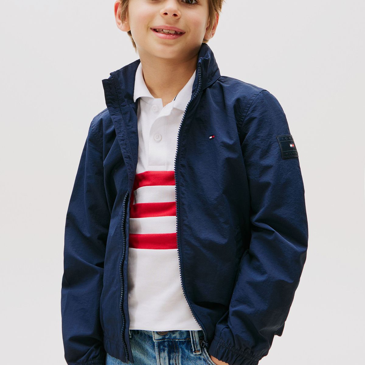 TOMMY HILFIGER - Chaqueta Con Gorro Y Parche Del Logo Azul Tommy Hilfiger