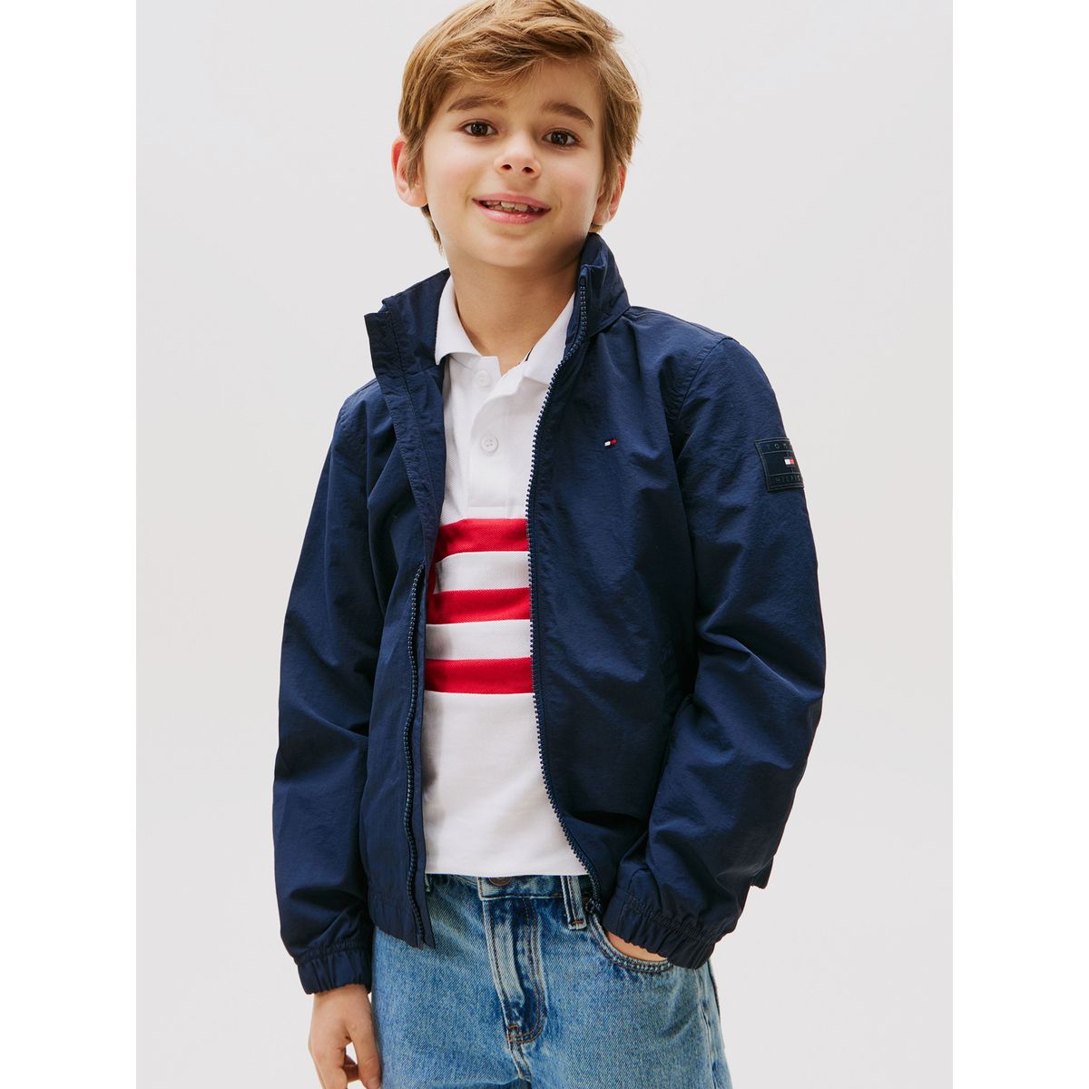 TOMMY HILFIGER - Chaqueta Con Gorro Y Parche Del Logo Azul Tommy Hilfiger