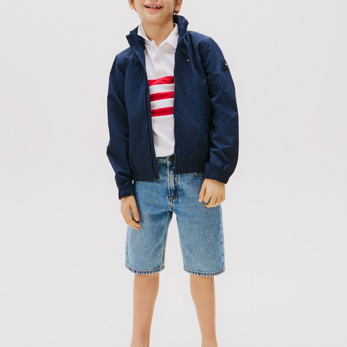 TOMMY HILFIGER - Chaqueta Con Gorro Y Parche Del Logo Azul Tommy Hilfiger