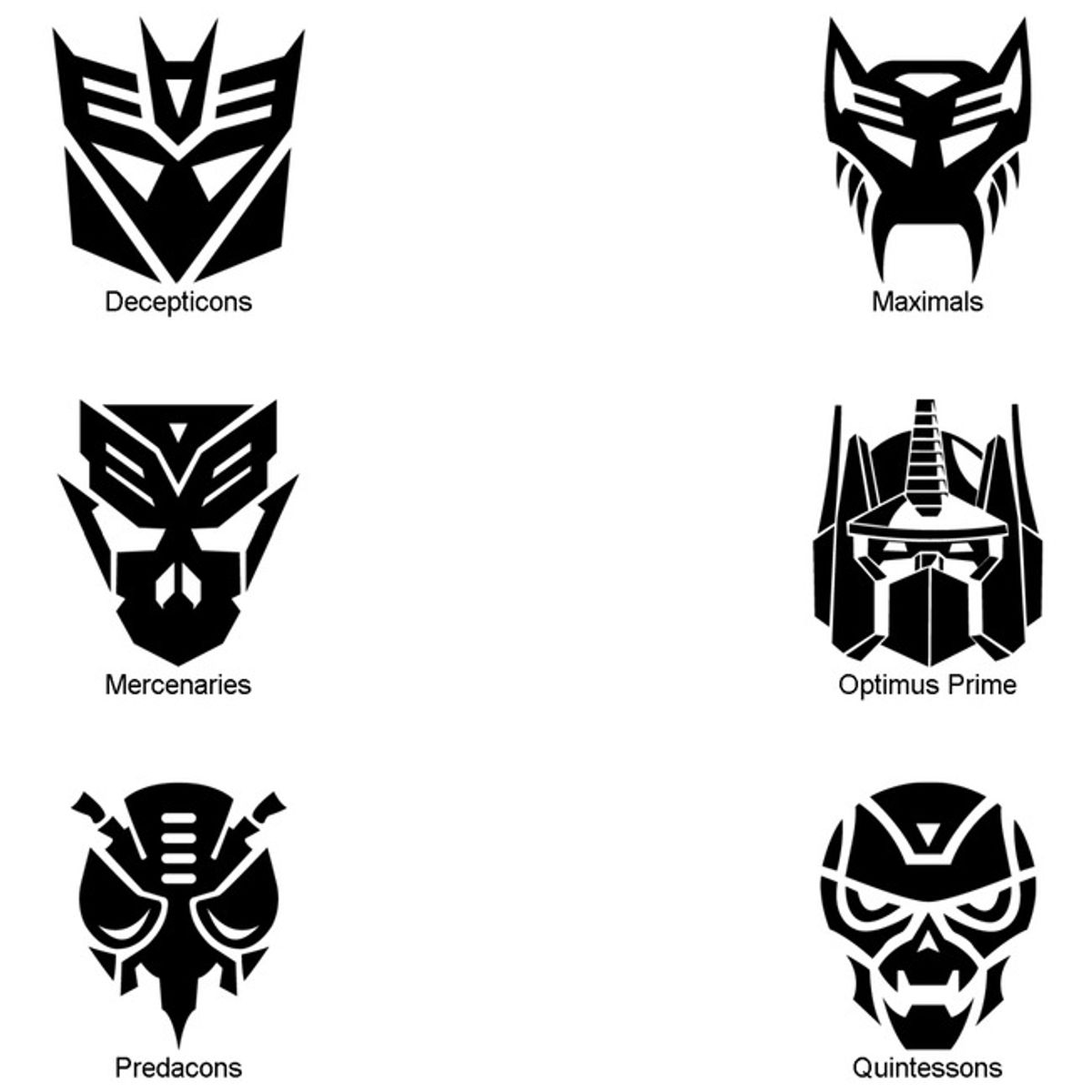 GENERICO - Sticker Transformers Decepticons Optimus Prime Auto Suv