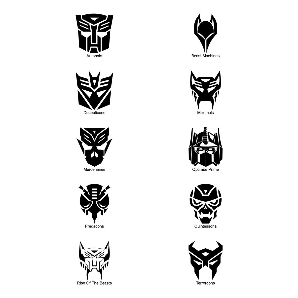 GENERICO - Sticker Transformers Decepticons Optimus Prime Auto Suv