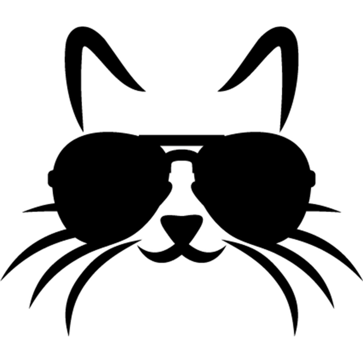 GENERICO - Sticker Cat Wearing Sunglasses Gato Lentes Auto Camioneta