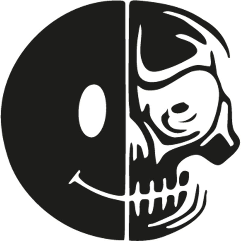 GENERICO - Sticker Smile Skull Emoji Logo Auto Camioneta Suv