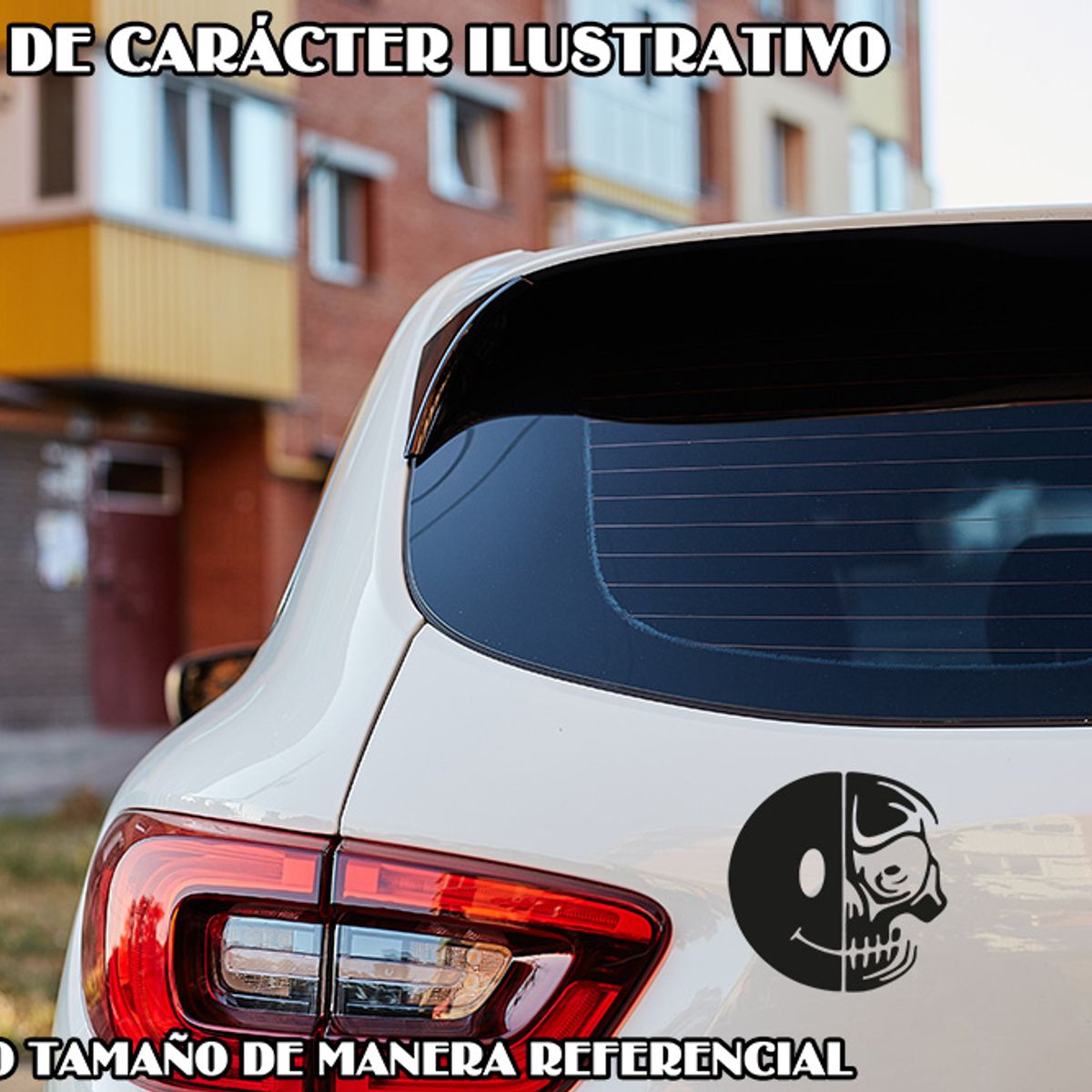 GENERICO - Sticker Smile Skull Emoji Logo Auto Camioneta Suv