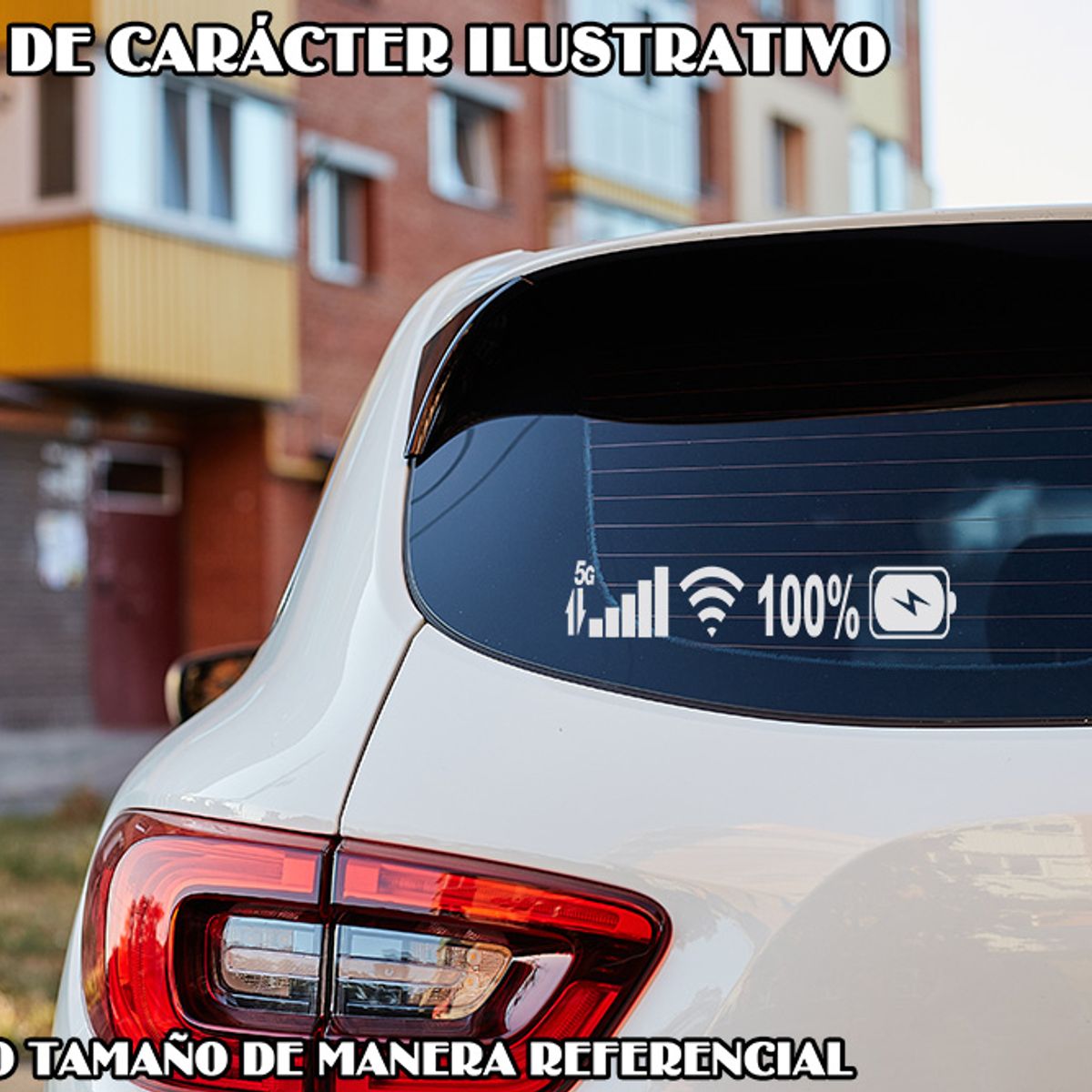 GENERICO - Sticker Wi-Fi Señal Energía Power Smartphone Auto Camioneta