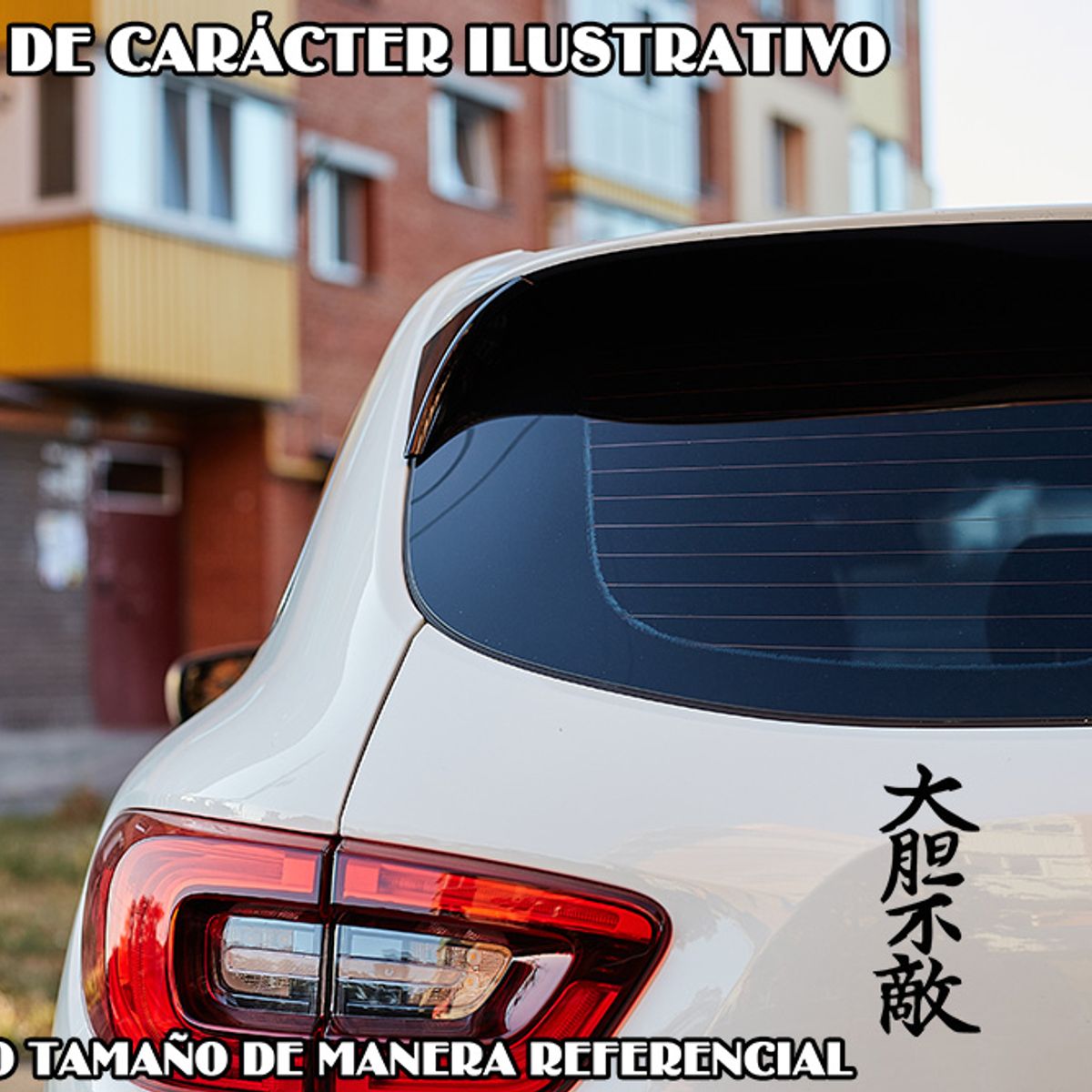 GENERICO - Sticker Fearless Japanese Kanji Valiente Auto Camioneta Suv
