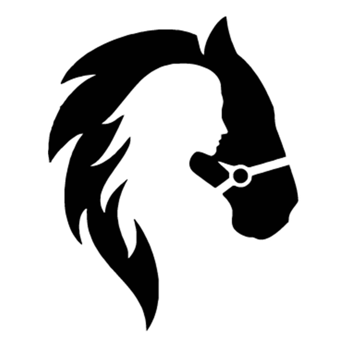 GENERICO - Sticker Head Horse Lady Cabeza Caballo Mujer Auto Camioneta