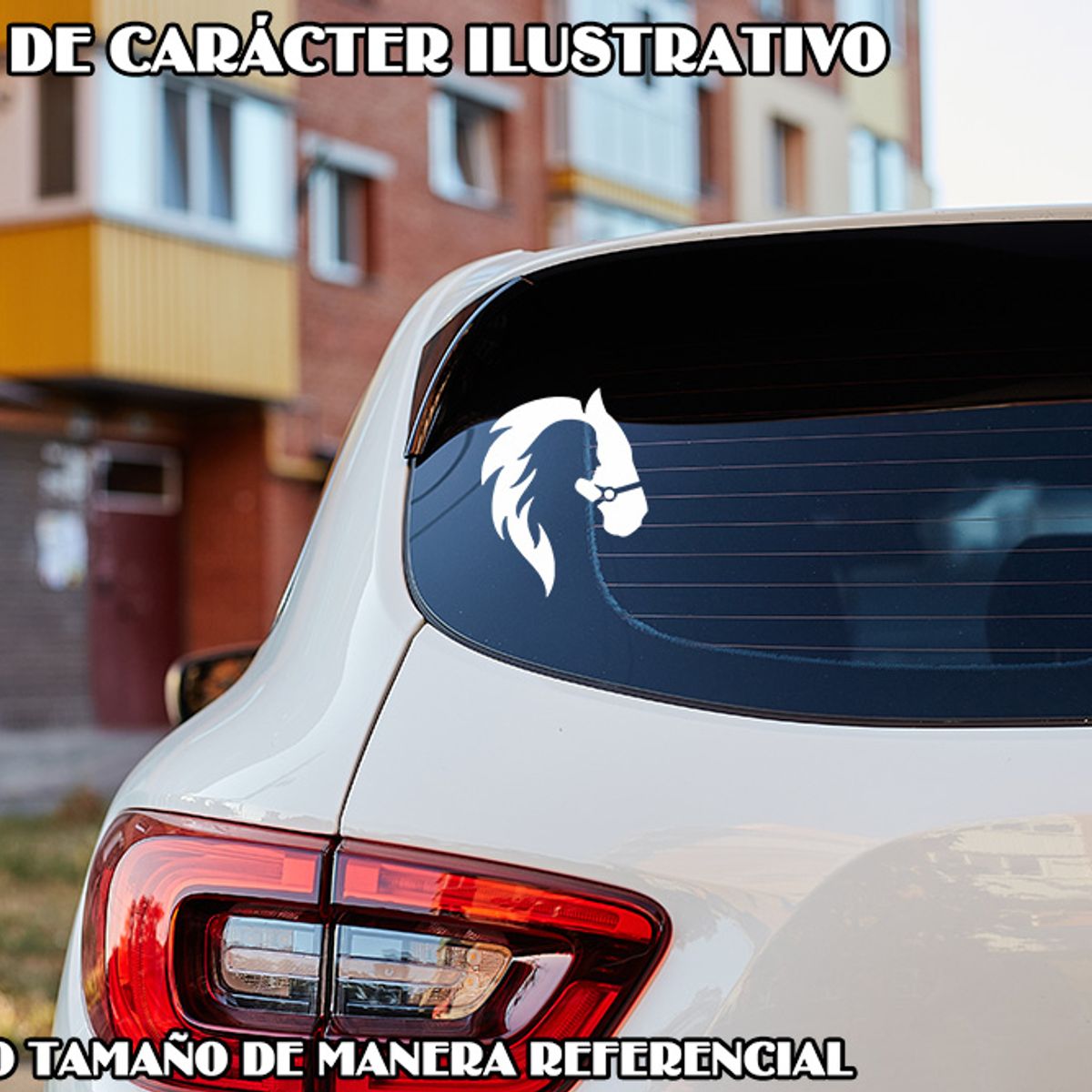 GENERICO - Sticker Head Horse Lady Cabeza Caballo Mujer Auto Camioneta