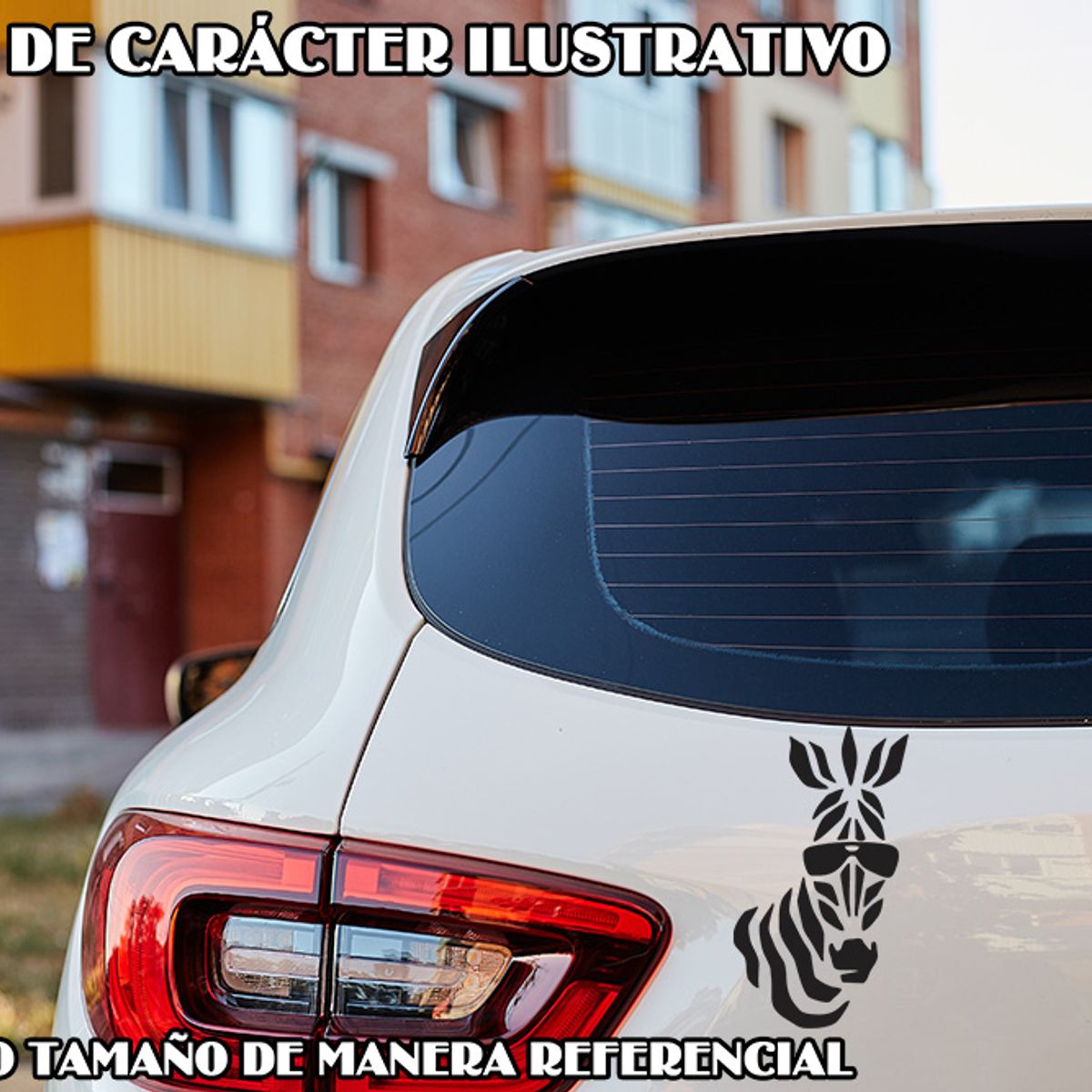 GENERICO - Sticker Cebra Con Gafas Lentes De Sol Auto Camioneta