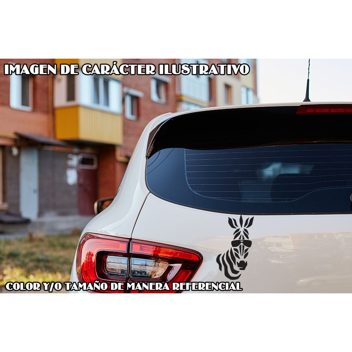 GENERICO - Sticker Cebra Con Gafas Lentes De Sol Auto Camioneta