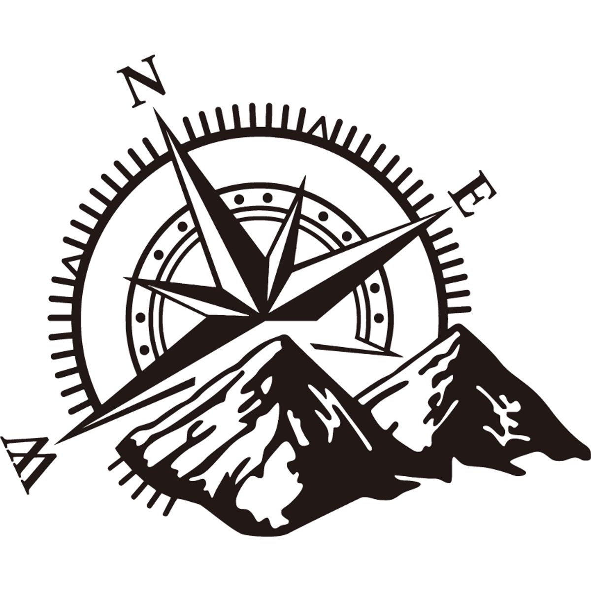 GENERICO - Sticker Rosa De Los Vientos Brújula Autocaravana 4x4 Awd