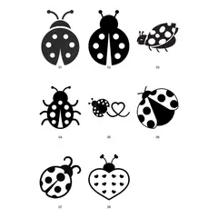 GENERICO - Sticker Mariquita Chinita Lady Bug Suerte Éxito Auto