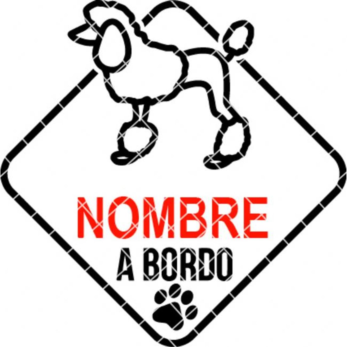GENERICO - Sticker Personalizado Poodle Caniche A Bordo Auto Camioneta