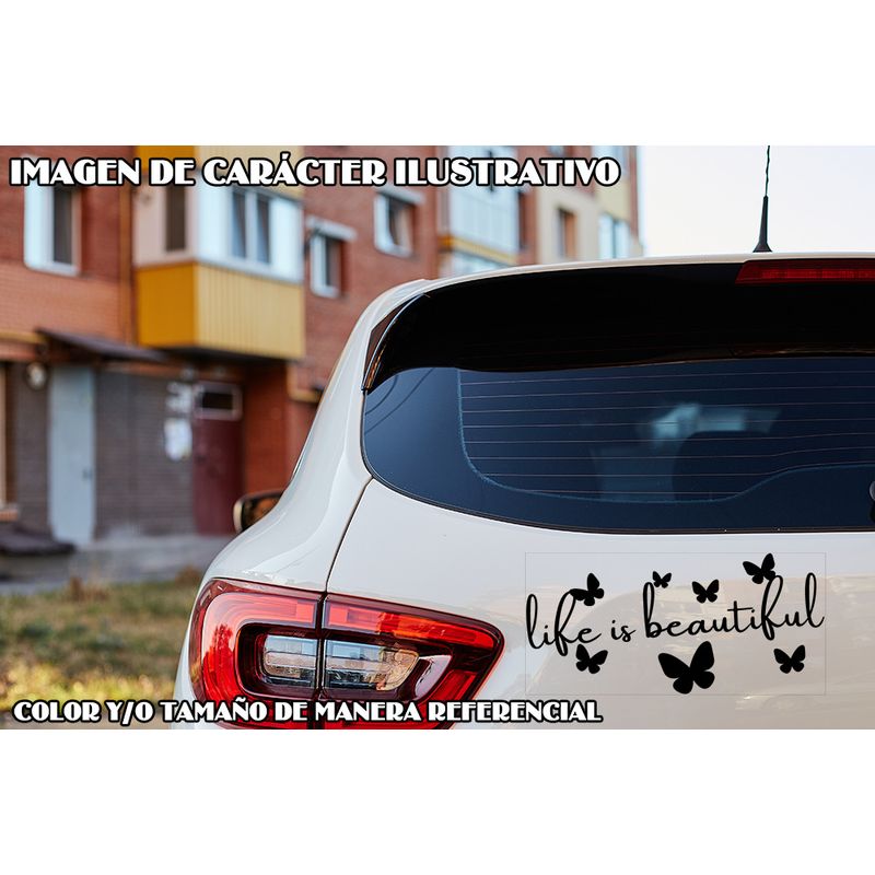 GENERICO - Sticker Life Is Beautiful With Butterflies Auto Camioneta