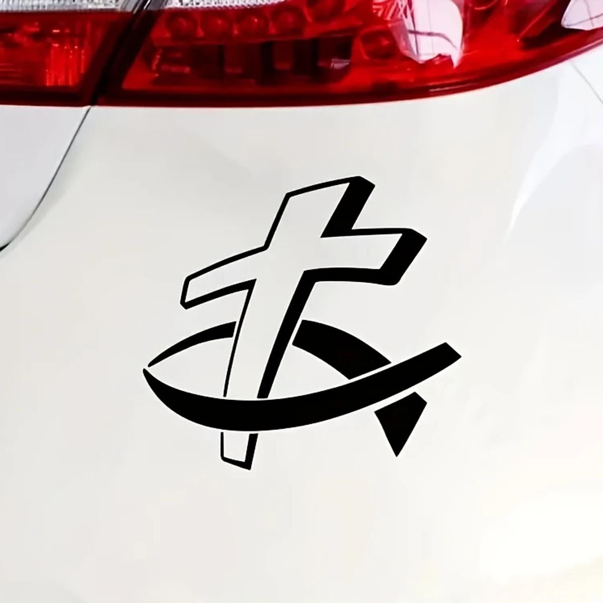 GENERICO - Sticker Cruz Ictus Cristo Fé Dios Religión Auto Suv
