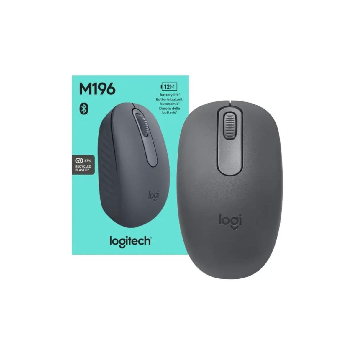 LOGITECH - Mouse Inalambrico Bluetooth 3B 1000DPI Negro M196 Logitech