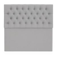 Respaldo De Cama 1.5 Plazas Gris Claro Perla Capitone