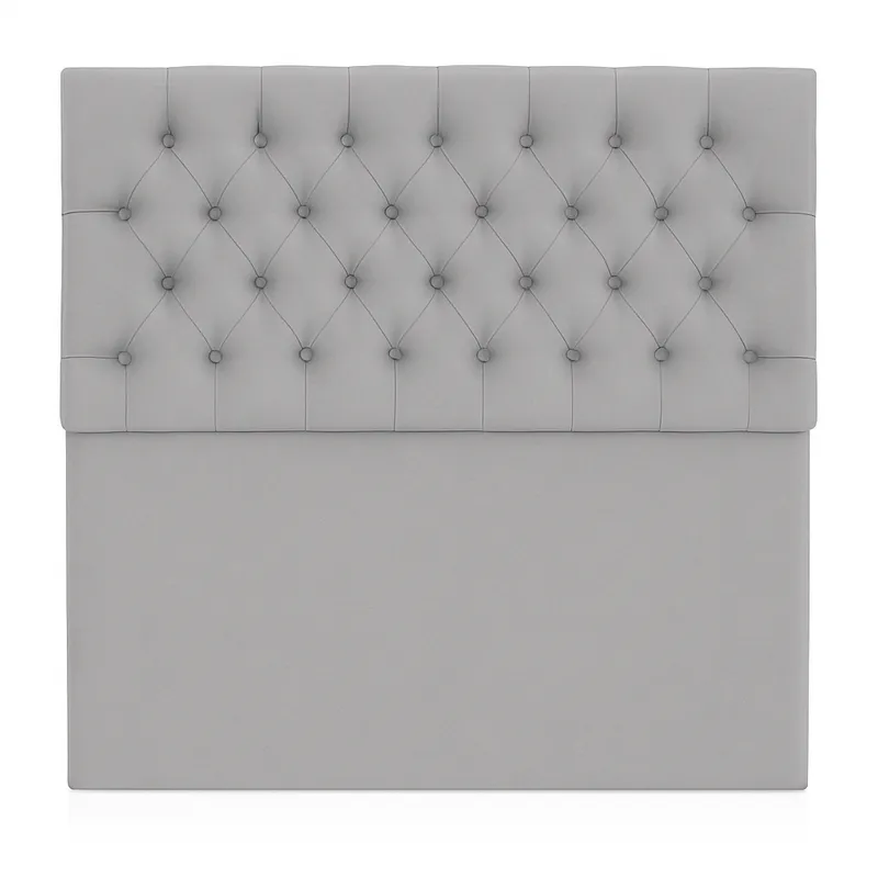 GENERICO - Respaldo De Cama 1.5 Plazas Gris Claro Perla Capitone