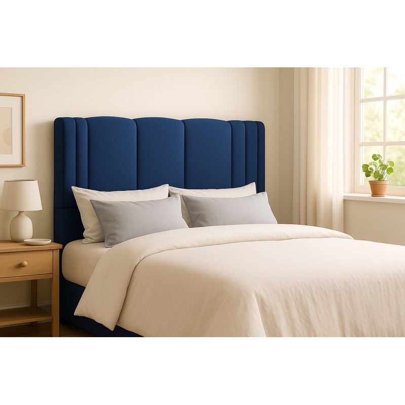GENERICO - Respaldo De Cama 1.5 Plazas Milano Azul Francia