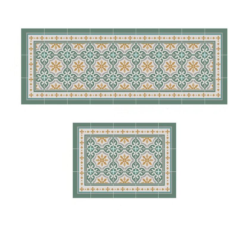 KUANGYE - Set 2 Alfombras De Cocina Antideslizante - Córdova Green