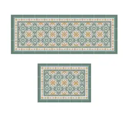 KUANGYE - Set 2 Alfombras De Cocina Antideslizante - Córdova Green