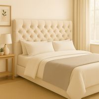 Respaldo De Cama 1.5 Plazas Crudo Capitone