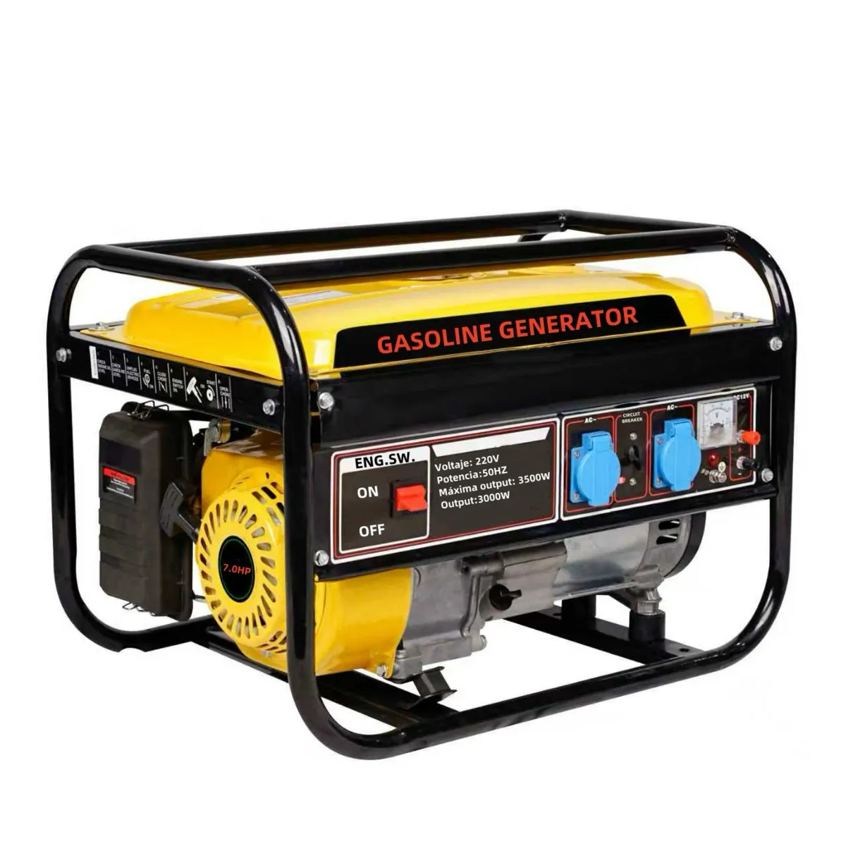 LUBABYCAS - Generador Eléctrico A Gasolina OHV 3500W HD Amarillo Lubabycas