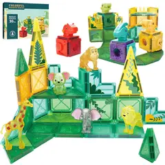 LUKOVEE - Juguete Didáctico Bloques Magnéticos Magnetiblock 91 Piezas