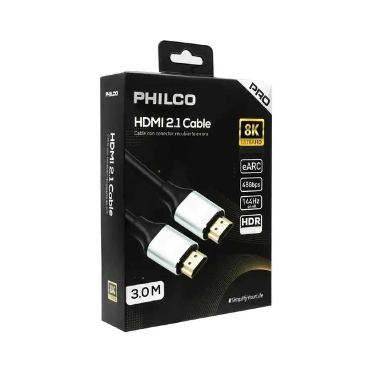 PHILCO - Cable HDMI 2.1 8K Blindado 3Mts Negro Philco PRO