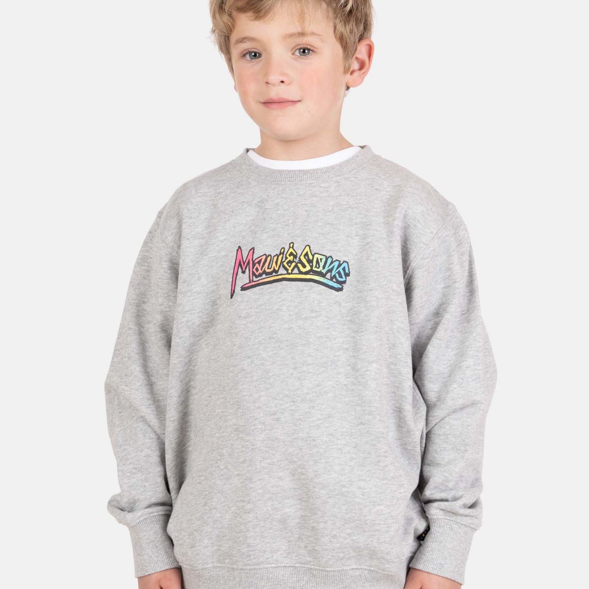 MAUI AND SONS - Poleron CR Makani Gris Infantil Maui And Sons