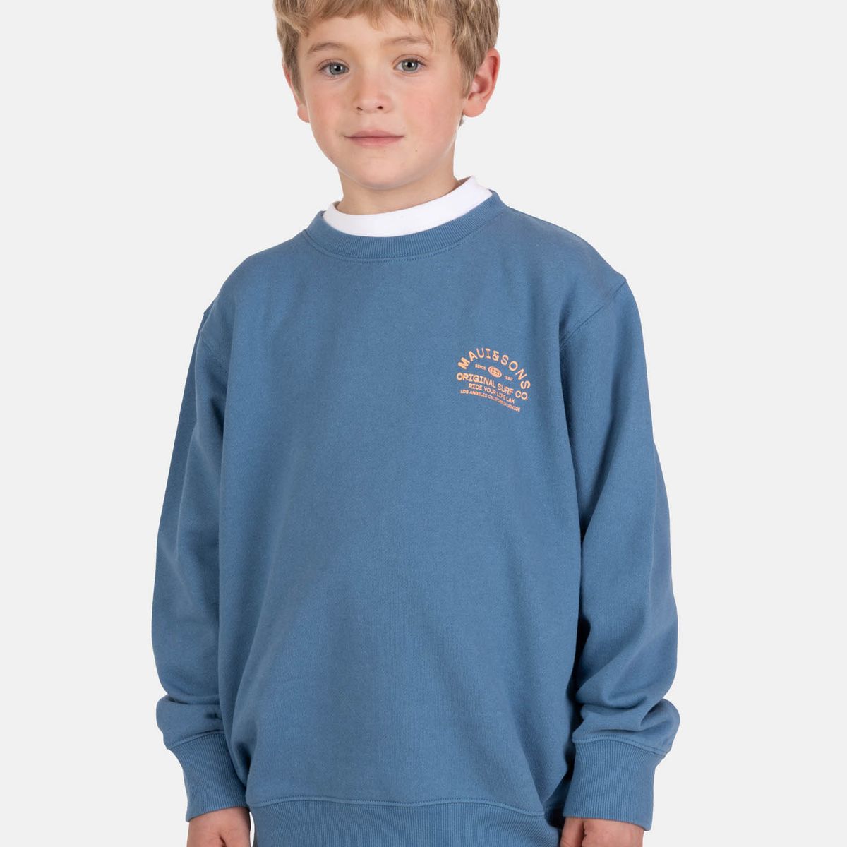 MAUI AND SONS - Poleron CR Kairo Celeste Infantil Maui And Sons