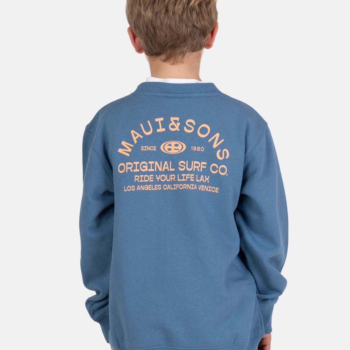 MAUI AND SONS - Poleron CR Kairo Celeste Infantil Maui And Sons