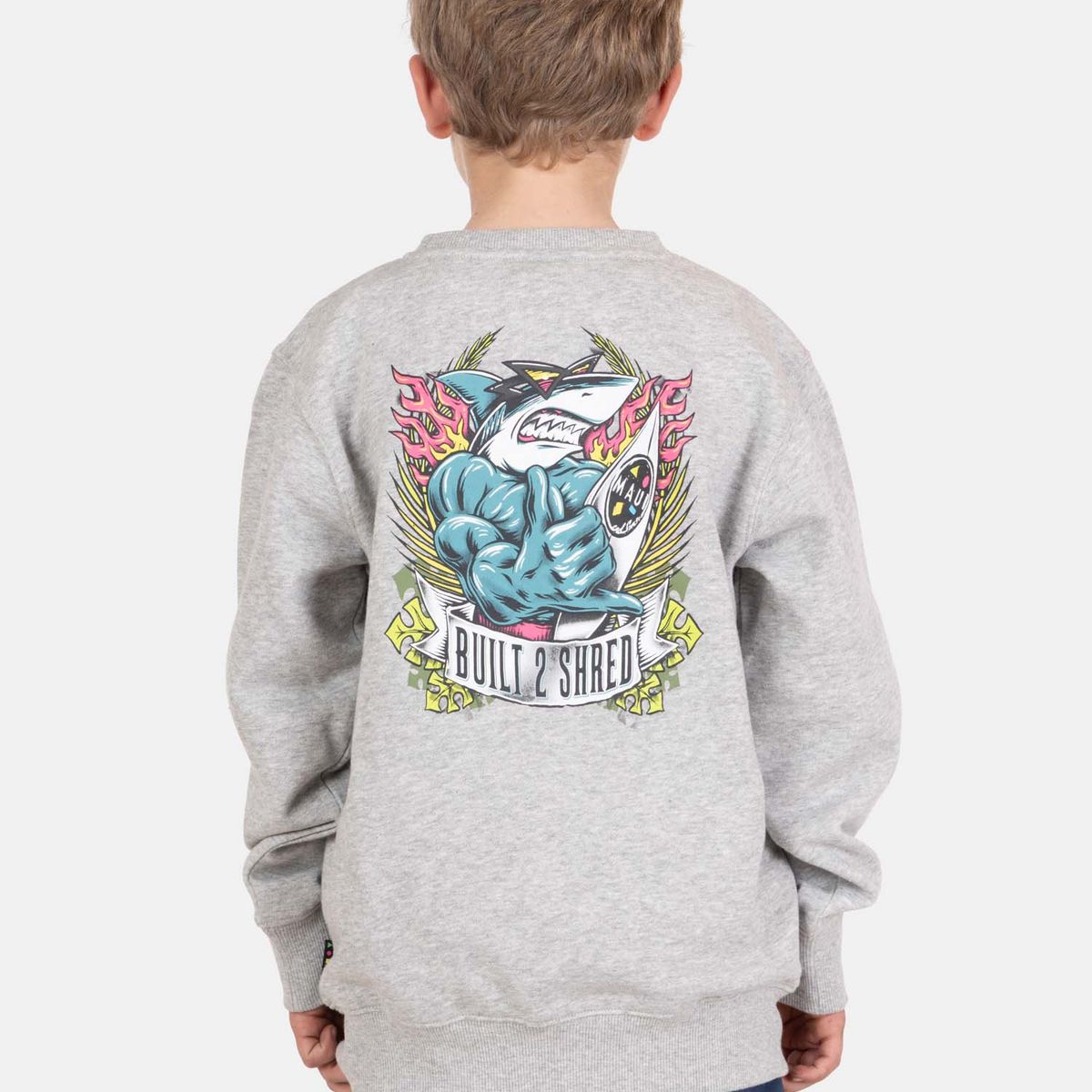 MAUI AND SONS - Poleron CR Makani Gris Infantil Maui And Sons
