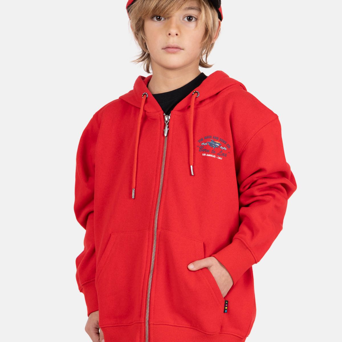 MAUI AND SONS - Poleron FZ Lani Rojo Infantil Maui And Sons