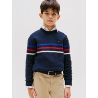 Sweater De Rayas Texturizadas Azul